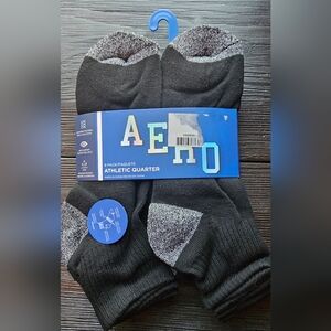 Aeropostale Black and Gray Athletic Quarter Socks - 6 Pack
